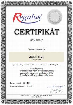 Regulus Certifikát